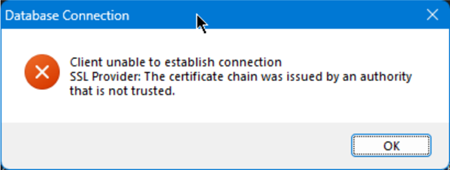 Safran Admin Tools Unable to establish connection