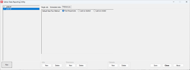 The Preference Tab of the Data Reporting Utility.