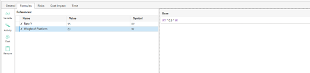 Select the cost to use when calculating the value of a variable