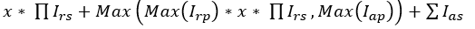 Mathematical equation illustrating complex relationships between variables and functions in analysis.