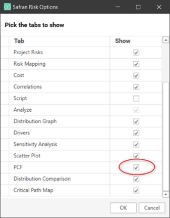 Enable or disable the Probabilistic Cash Flow report.
