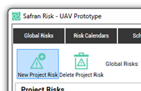 Menu option to create a new project risk