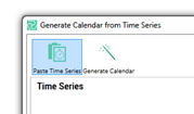 Interface showing options to paste time series data.