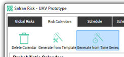 Interface showing options for generating
risk calendars from time series data.