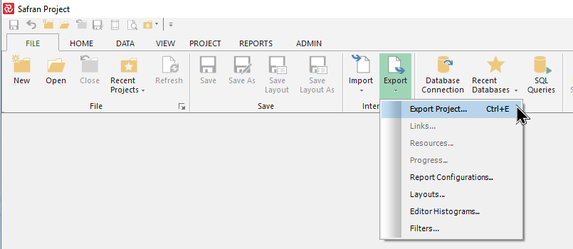 Sp Project group Import Export Ribbon