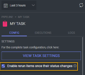 Capture View task settings