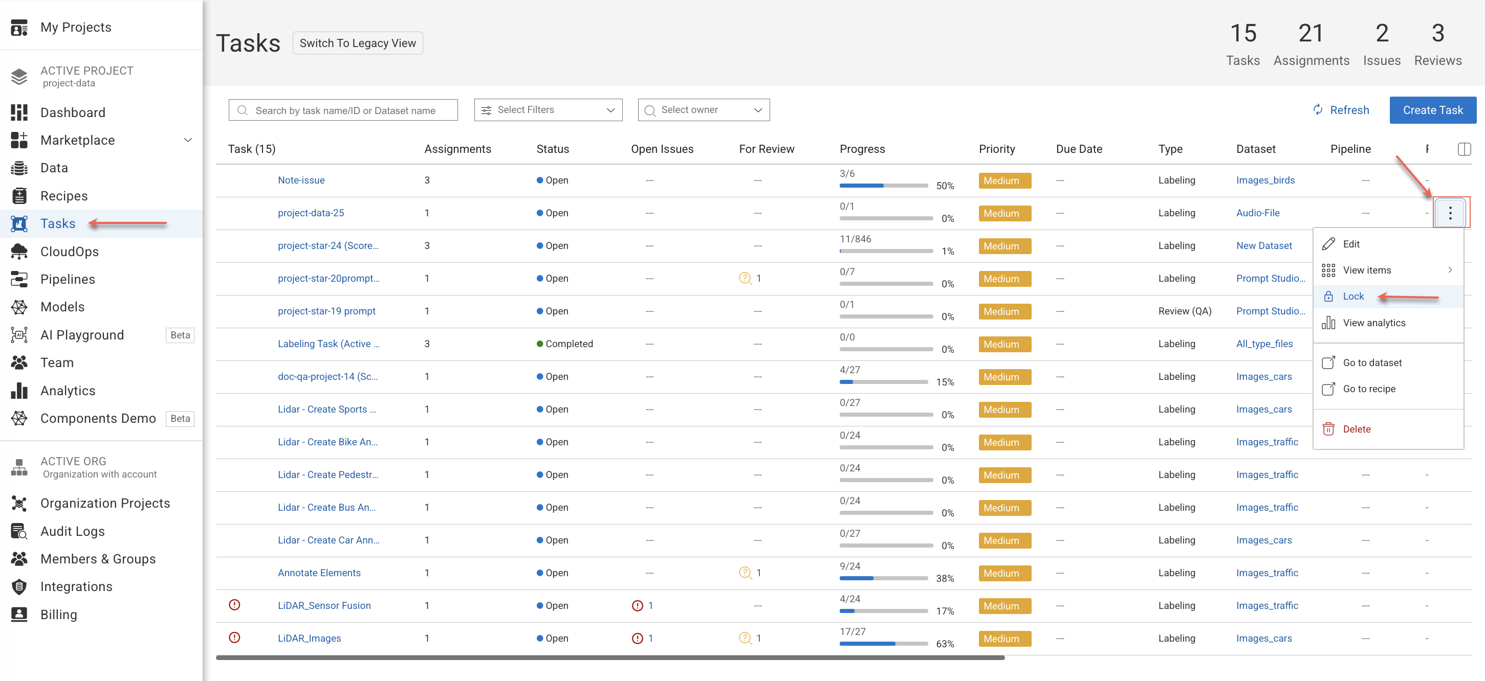 Tasks Overview