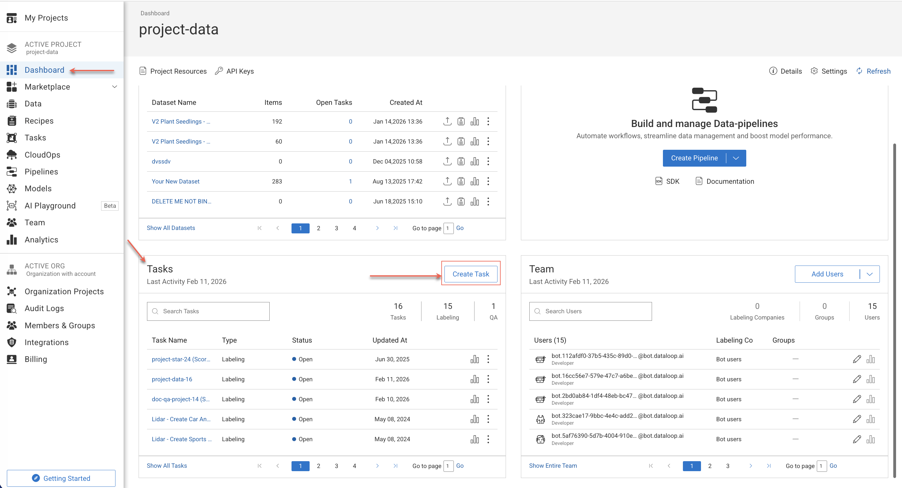 Tasks Overview