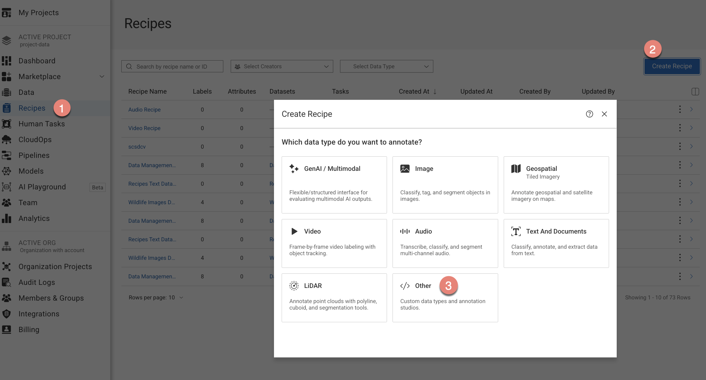 Create General (Other) Recipes