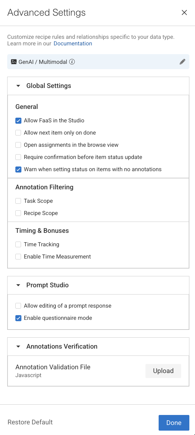 Advanced Settings