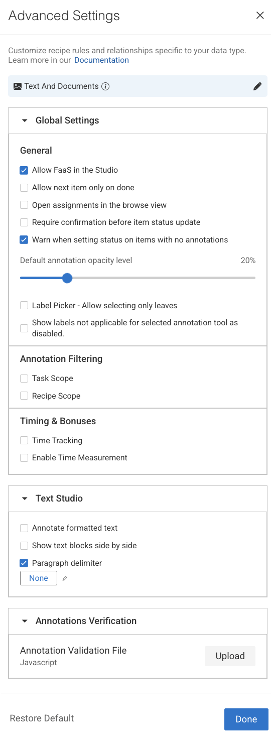 Advanced Settings