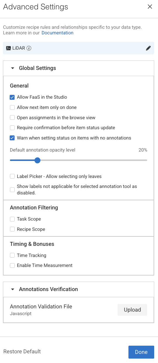 Advanced Settings