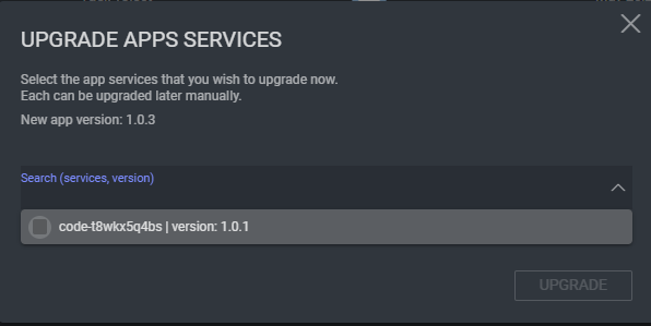 upgrade app services 2