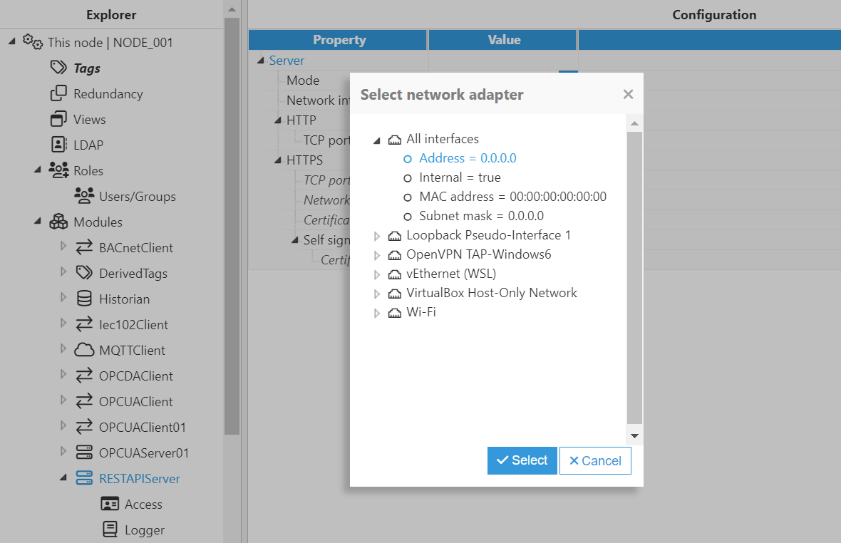 Figure - Select Network Adapter