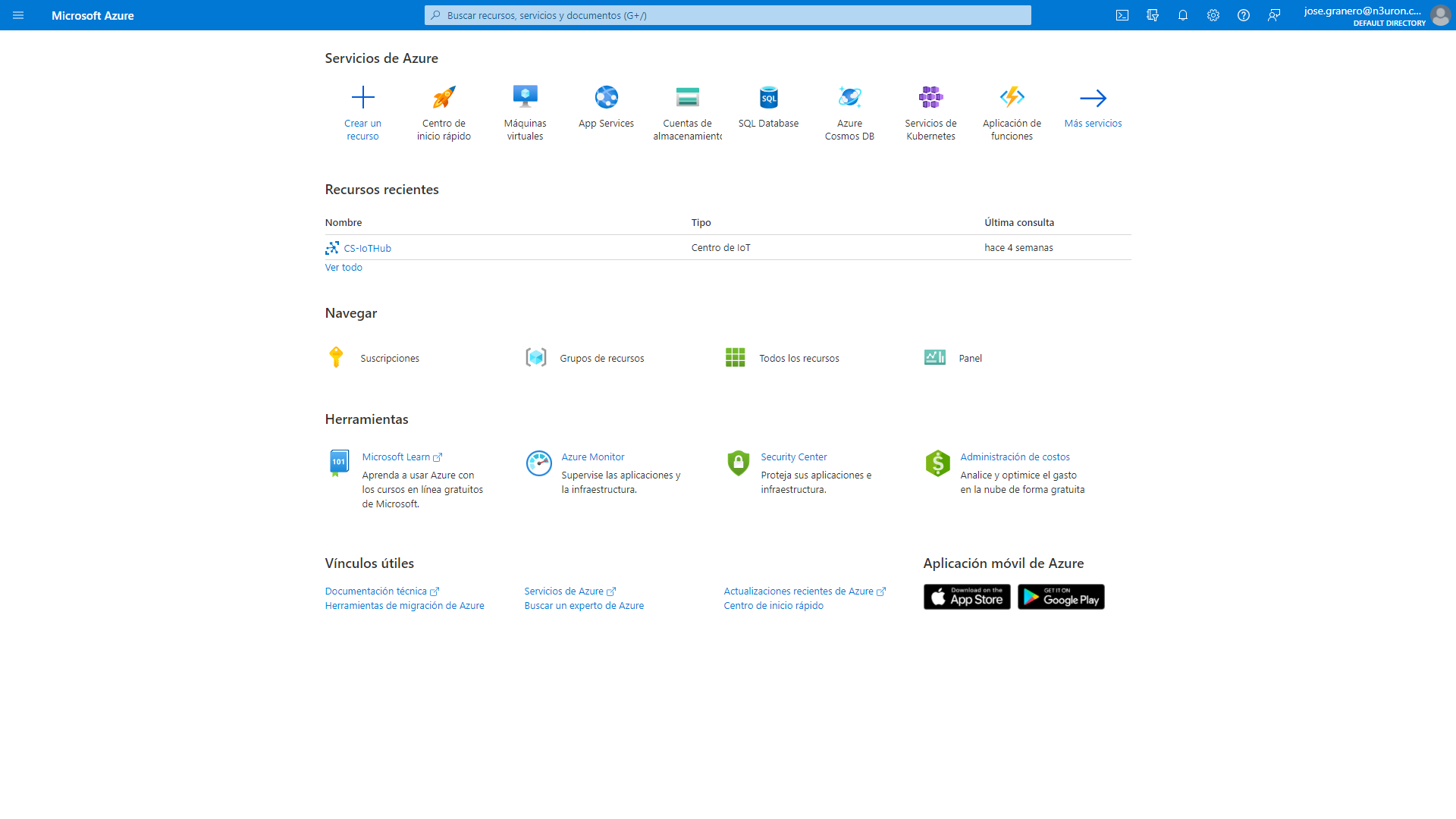 Figure 10- Microsoft Azure Portal