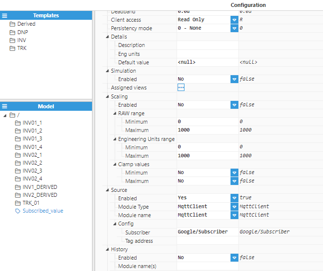 Figure 70- Tag configuration within the N3uron Tags panel