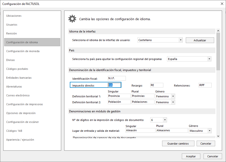 F2146 Configurar IVA IGIC en el programa