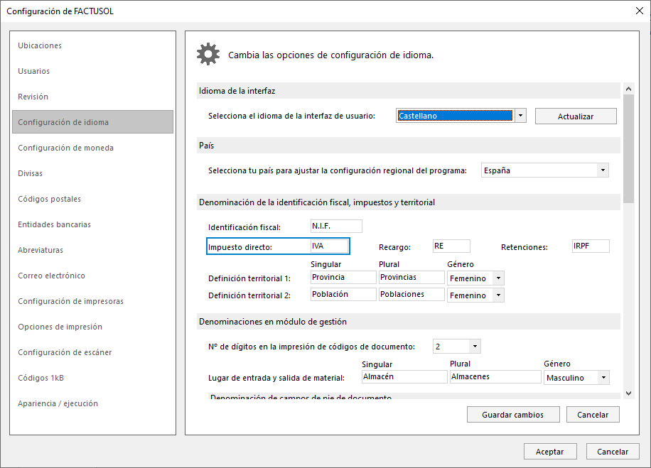 F2146 Configurar IVA IGIC en el programa