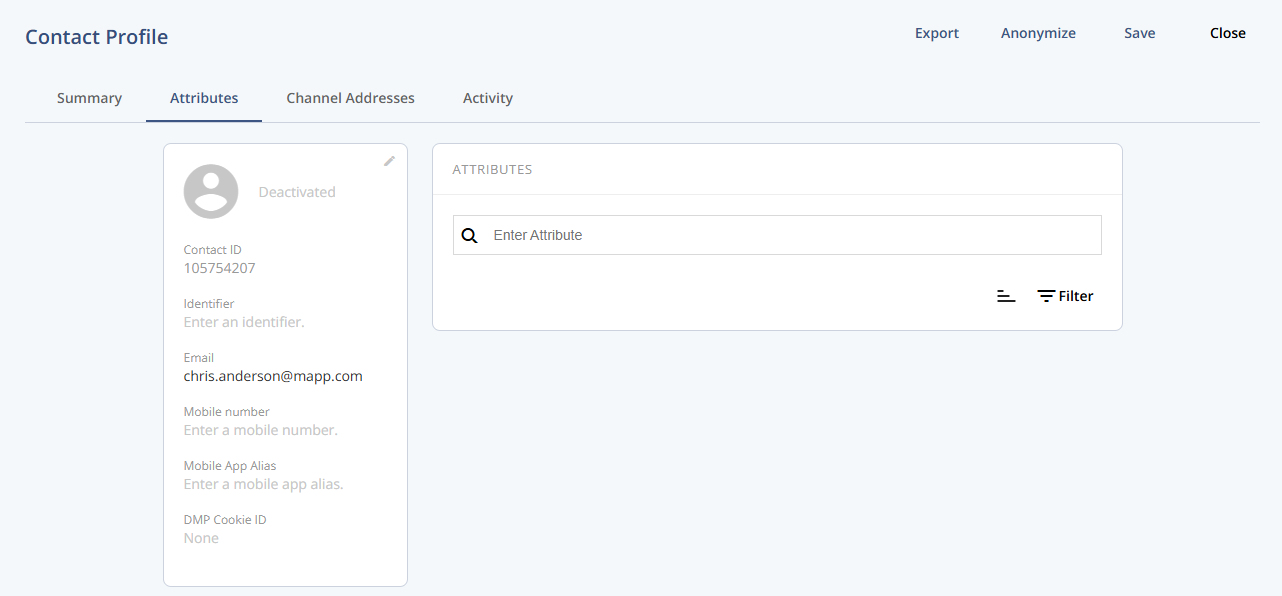 Deactivate and Reactivate a Contact Manually