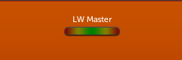 A wide orange rectangular Livewire Master graphic showing a rounded horizontal status bar labeled LW Master with a green indicator centered in the bar.