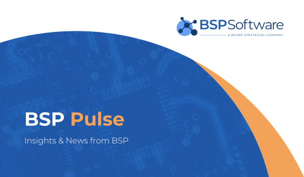 White and Orange text on a hemisphere of blue that reads, "BSP Pulse - Insights & News from BSP"