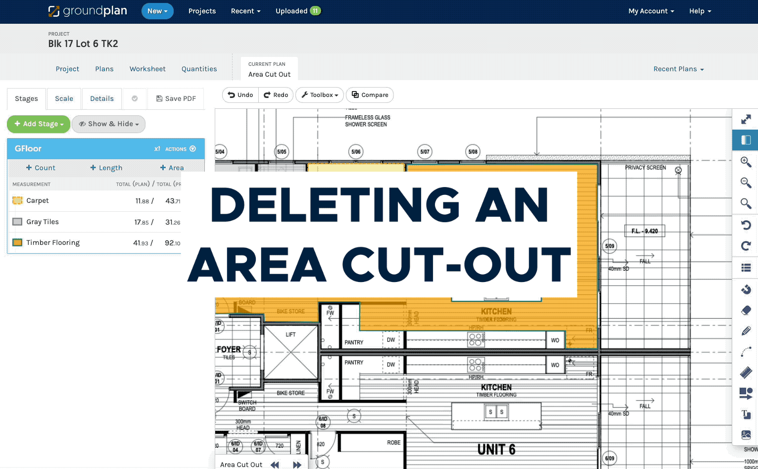 D1 - Deleting an Area Cut-out