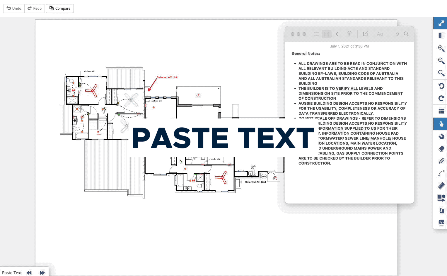 D1 Paste Text