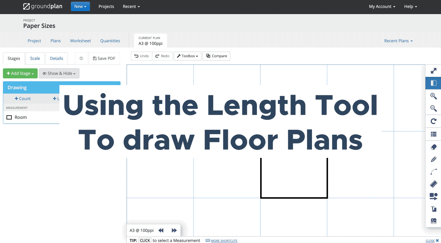 Drawing Floor Plans Length Tool v9.12
