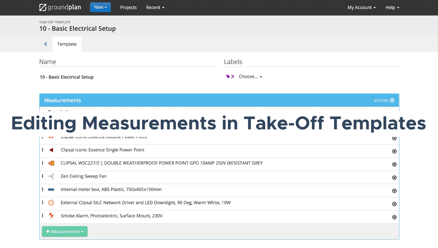 GP Take-Off template v8.21 - Edit the measurement