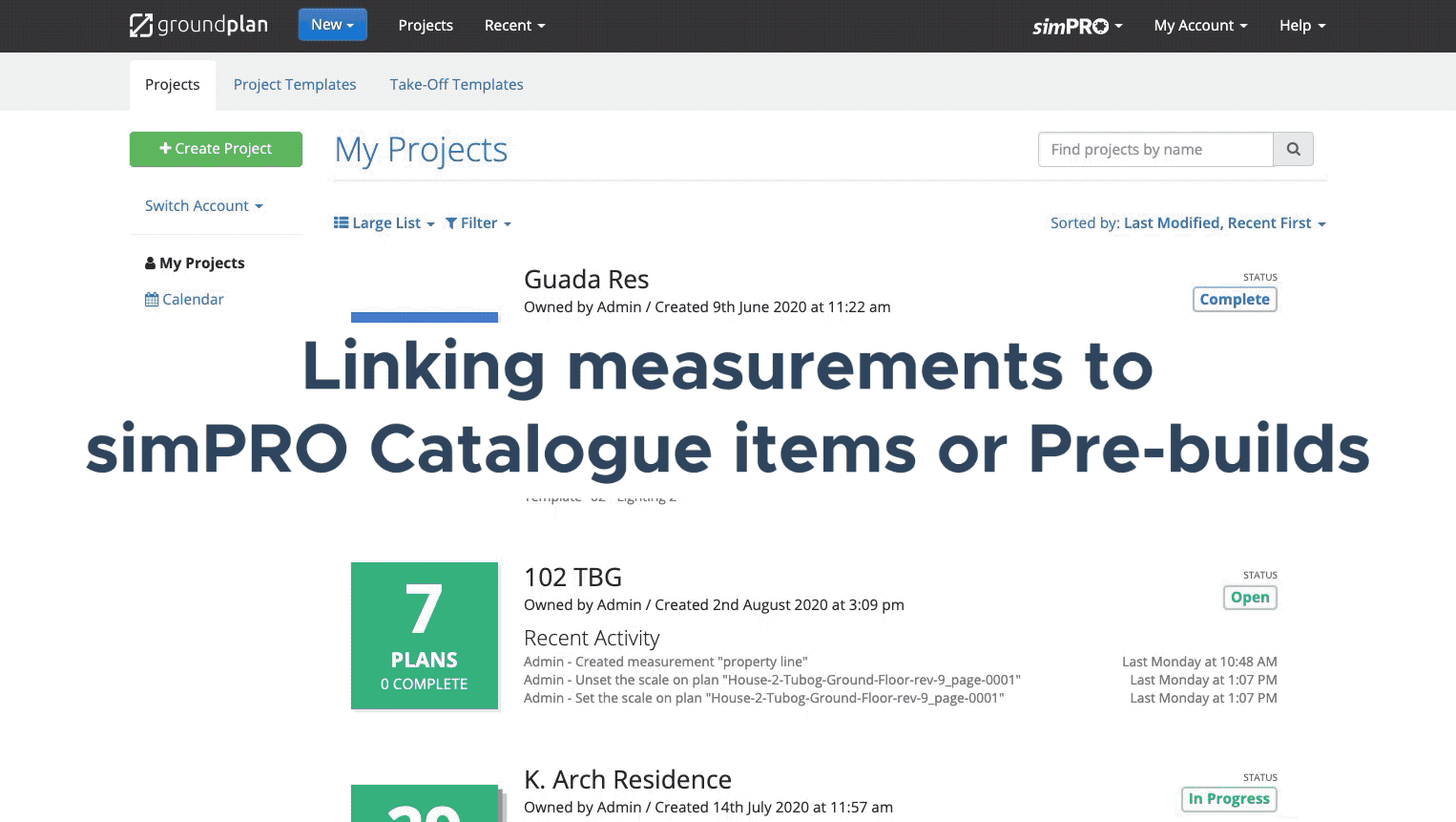 Linking measurements to simPRO Catalogue items or Pre-builds.2020-09-30 13_51_15