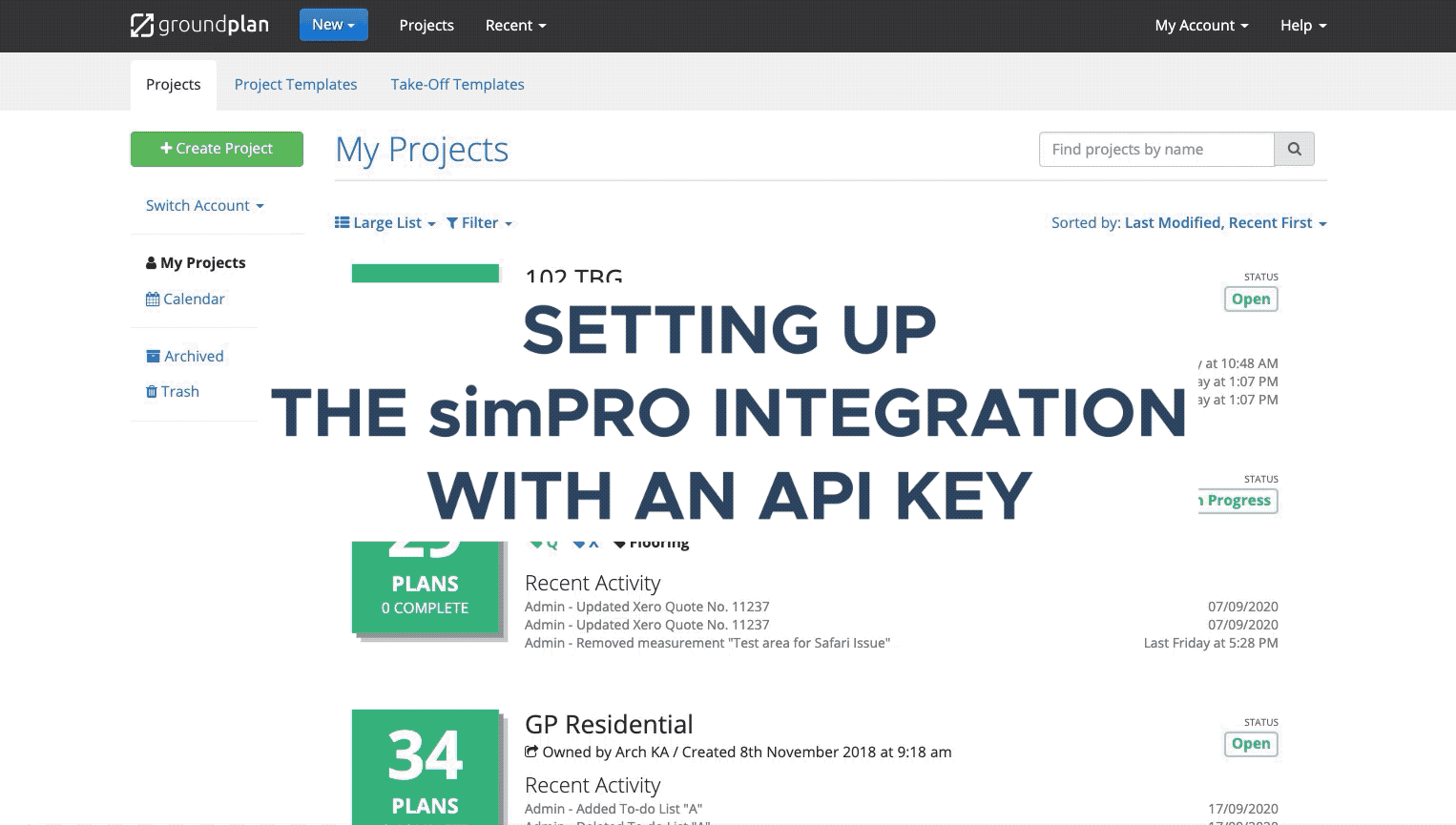 Setting up the simPRO integration with an API Key
