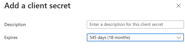 Add Client Secret