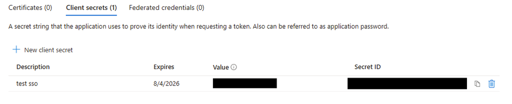Saved Client Secret