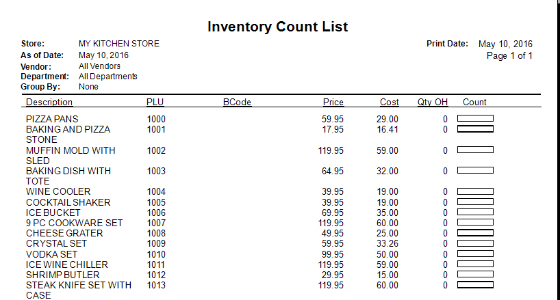How to do a Manual Inventory Count