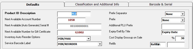 How to Set Inventory Defaults