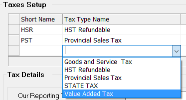 How to Add a Tax Type
