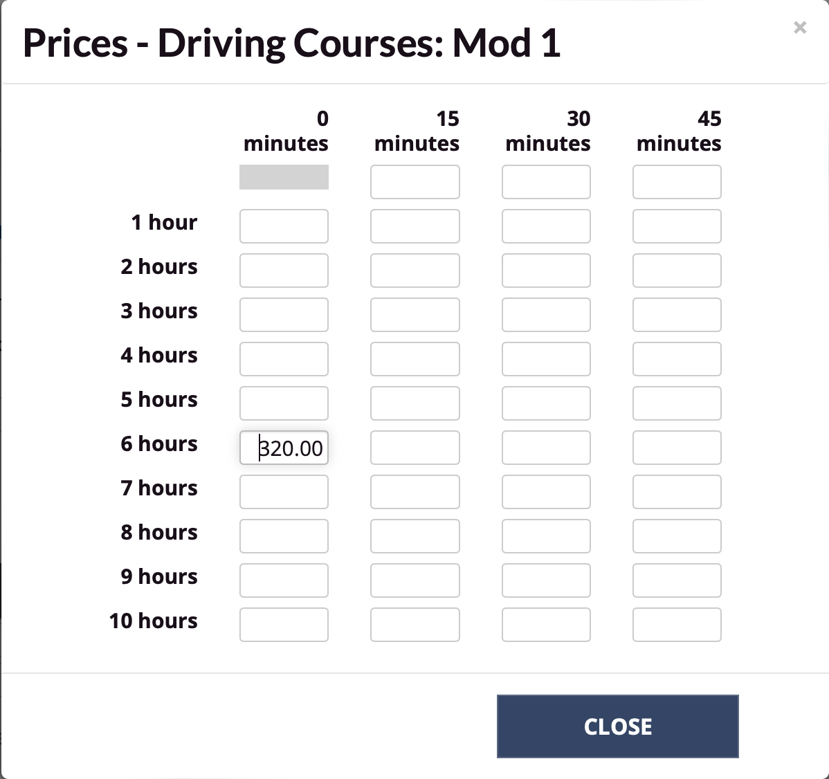 Courses - manage course price details1