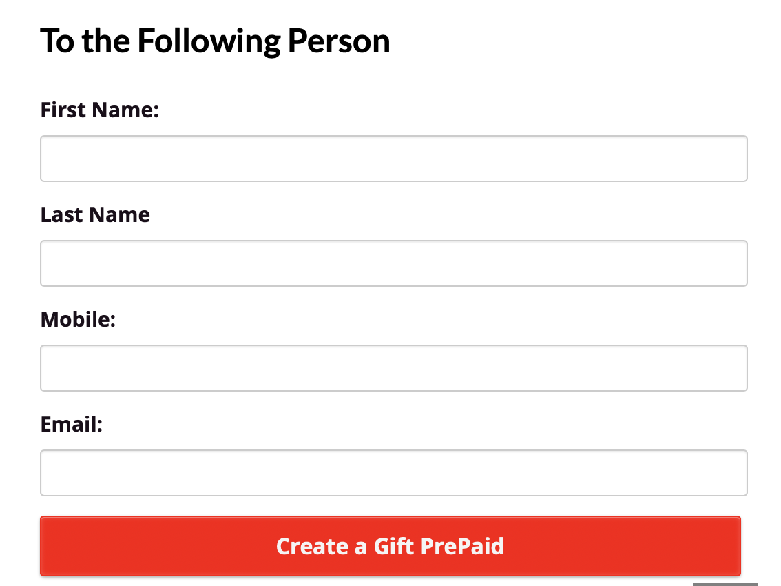 Customer gifting voucher 2b mobile - gift details