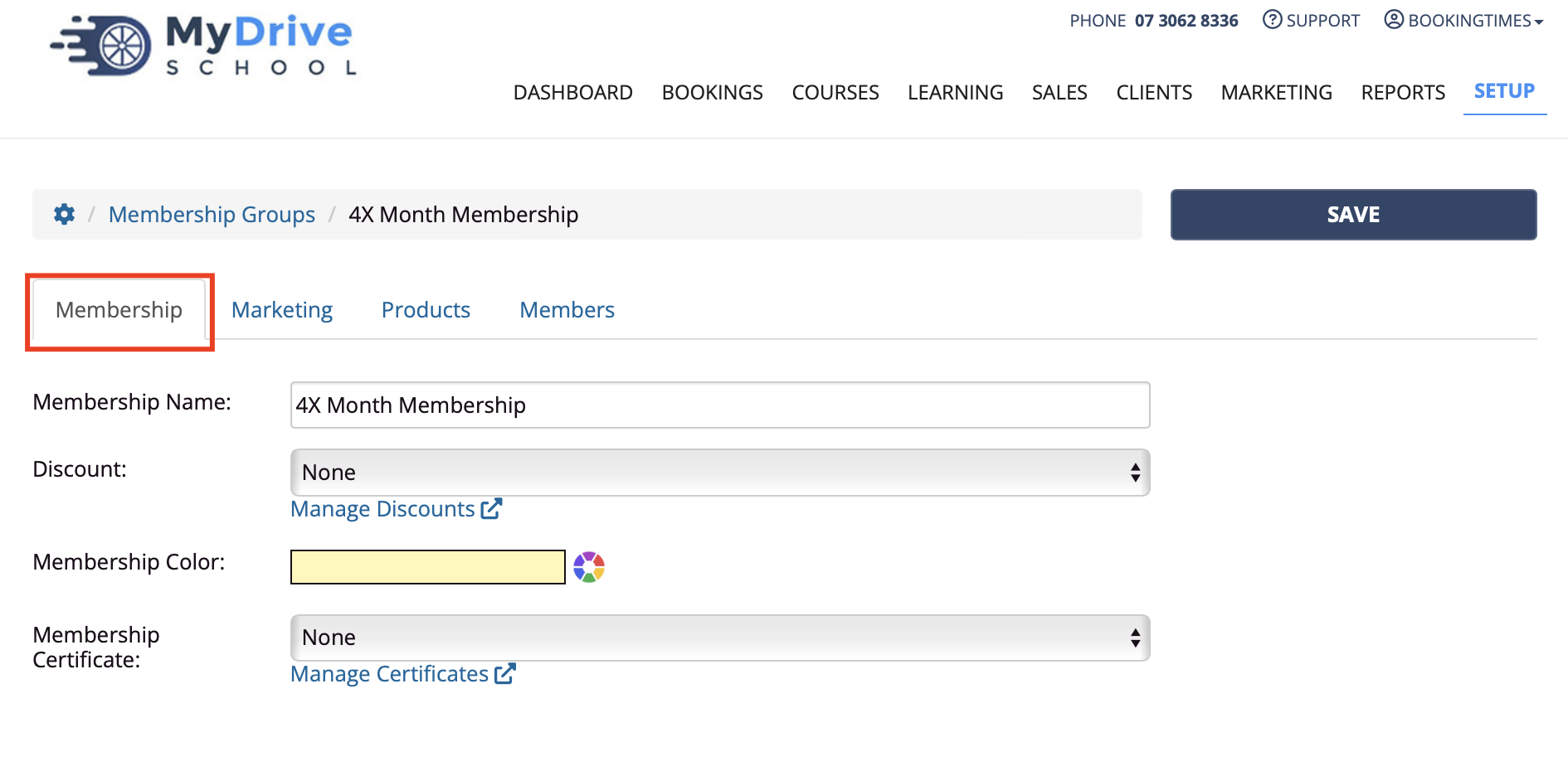Membership - 1 membership tab