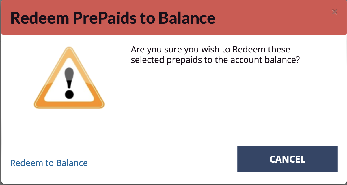 Redeem voucher to balance confirm