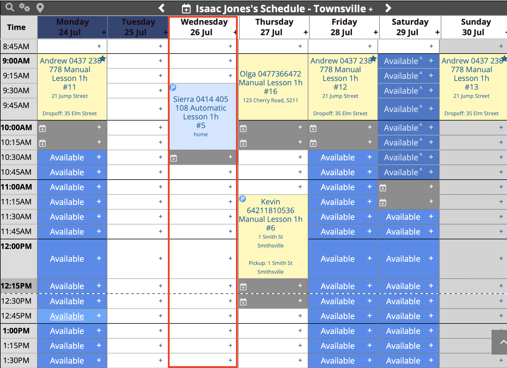 Schedule - clear 3