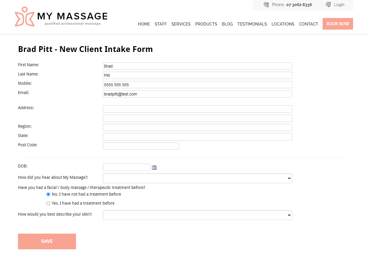 Creating an intake form