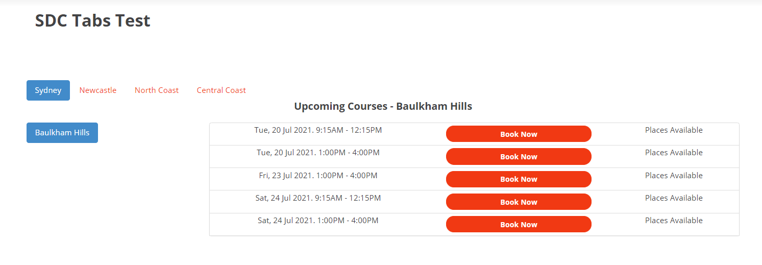 Adding a course selector