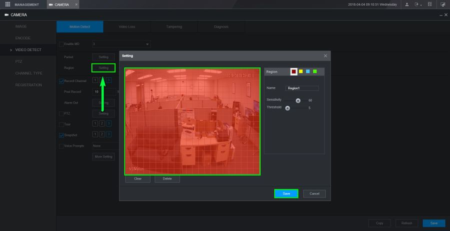 How to setup Motion Recording