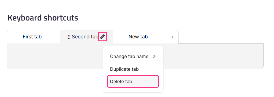 Delete tab