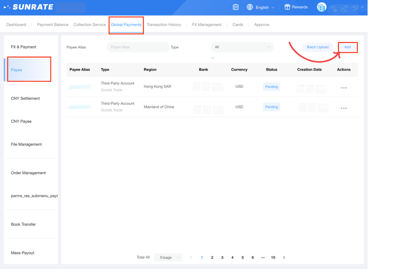 How to add payees (General Version)?