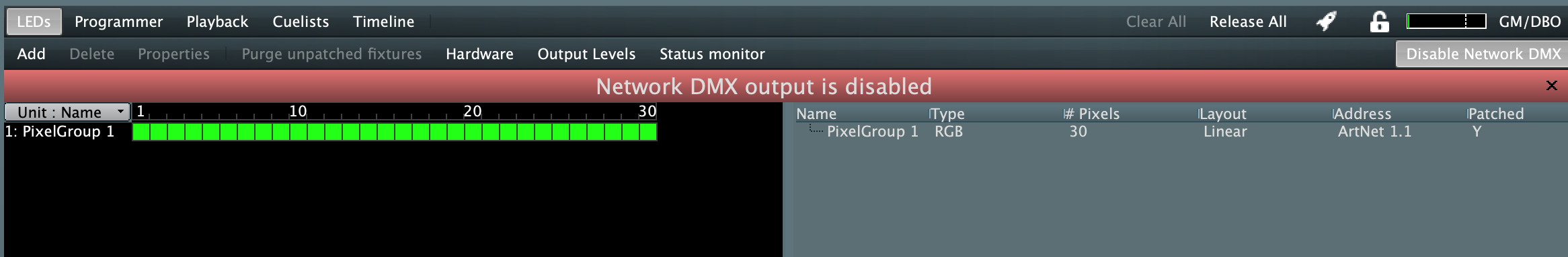 DMX disabled