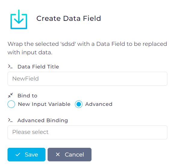 Use DocFusion Actions to insert and map Data Fields