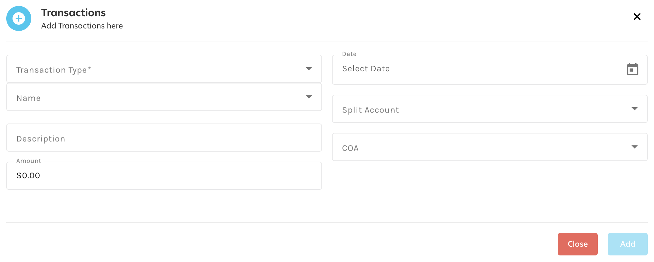 Add Manual Transaction