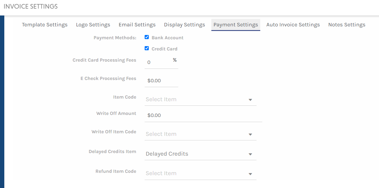 Invoice Setup